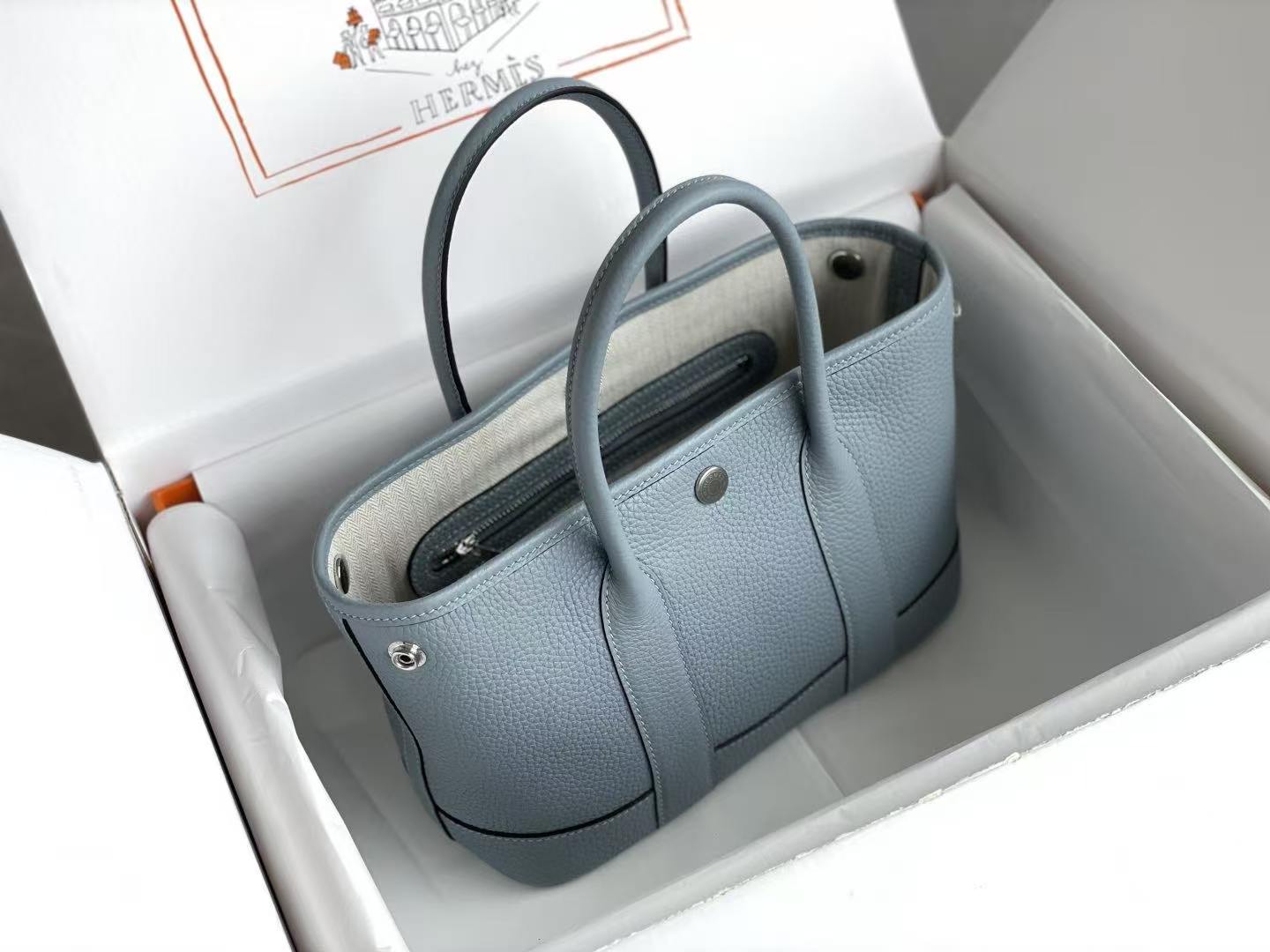 Hermès Mini Garden Bag, Linen Blue