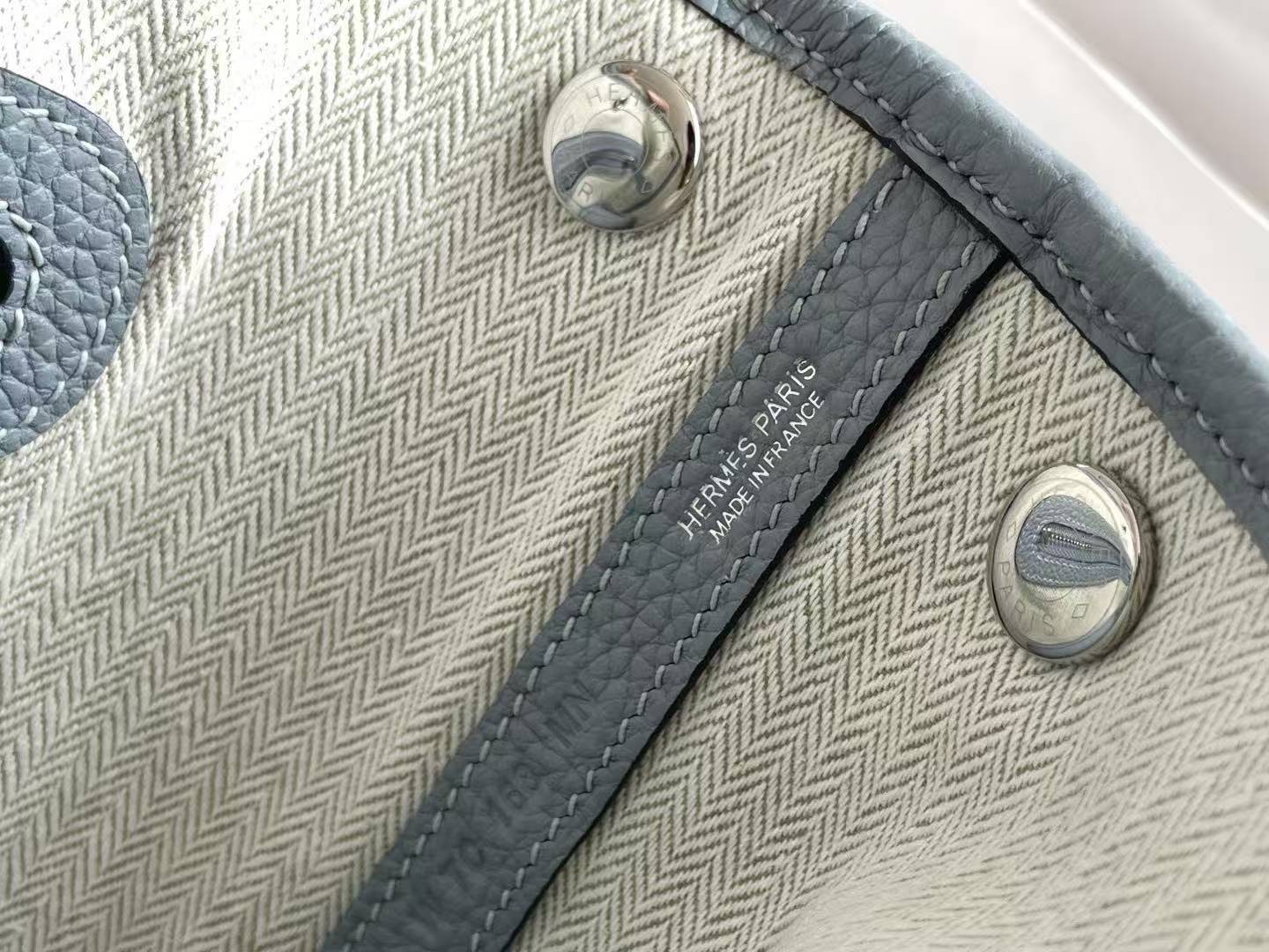 Hermès Mini Garden Bag, Linen Blue