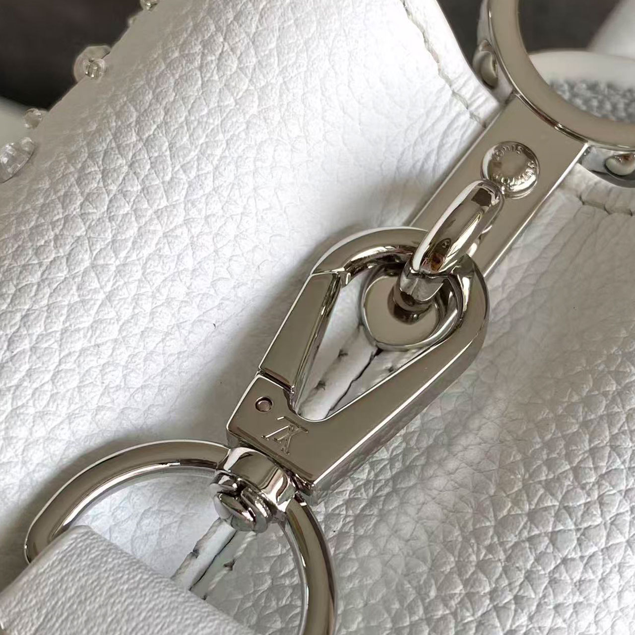 LV Capucines Mini White Gradient Crystal Diamond Handbag