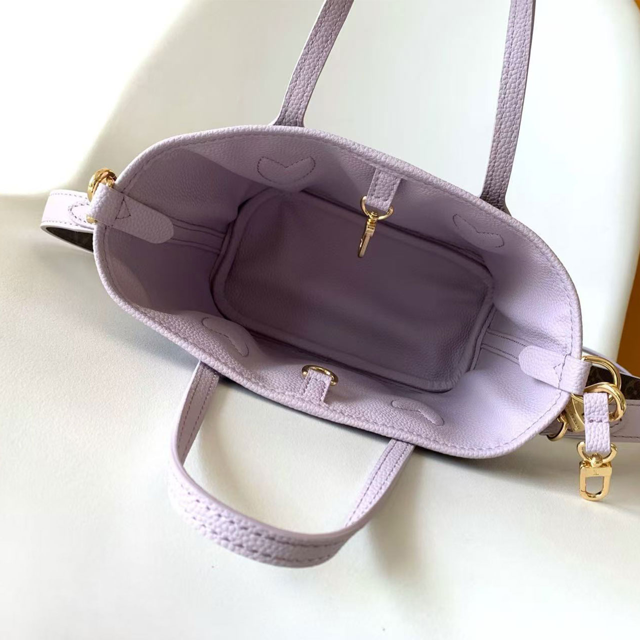 LV mini vintage flower patchwork light purple embossed tote bag