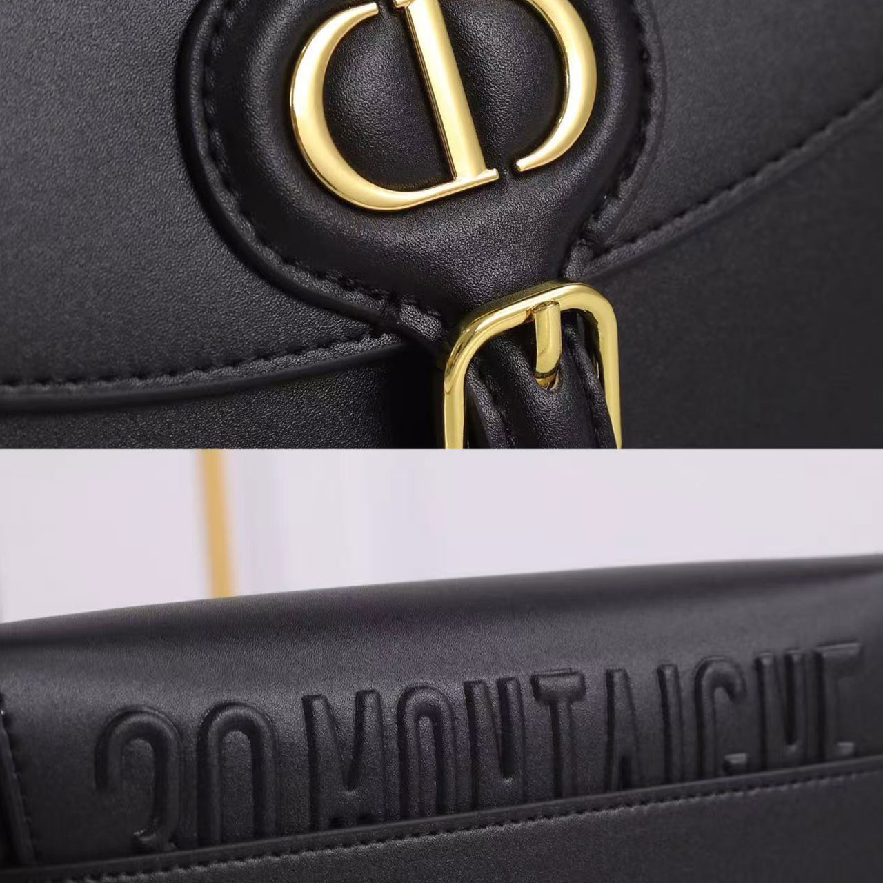 Dior Bobby Small Black Smooth Leather Gold Buckle Saddle Cross Bag
