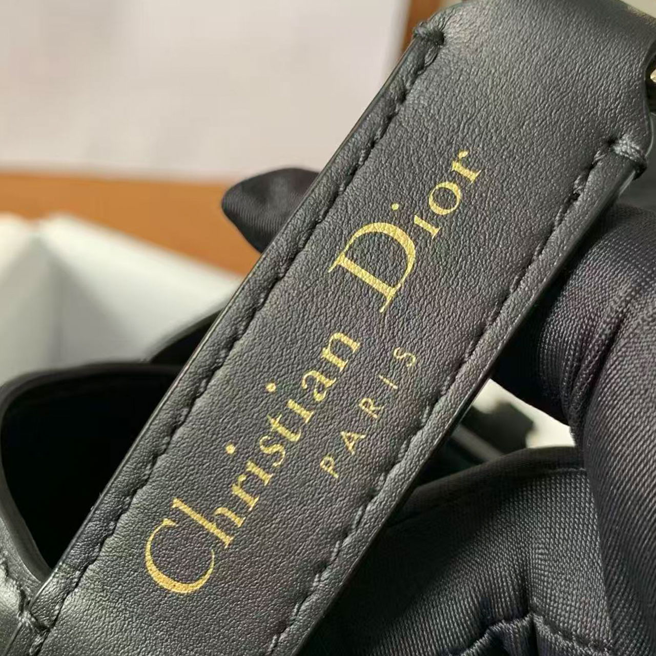 Dior Mini Book Tote Black Vine Pattern Sheepskin Mini Tote Bag