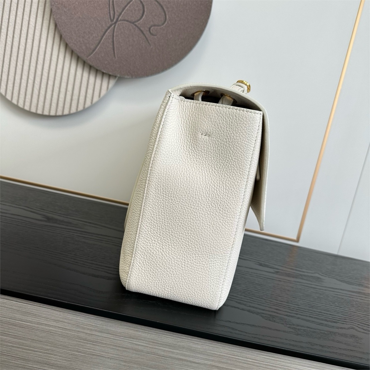 CHANEL milk white caviar cowhide long crossbody envelope French stick bag