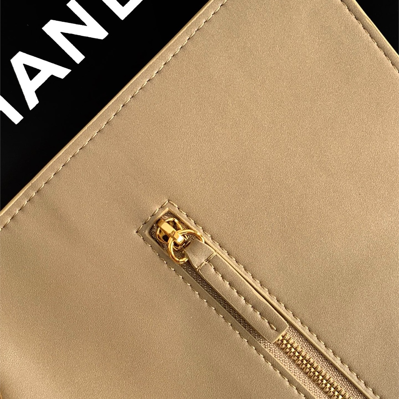 CHANEL khaki suede diamond grid long CF chain underarm bag
