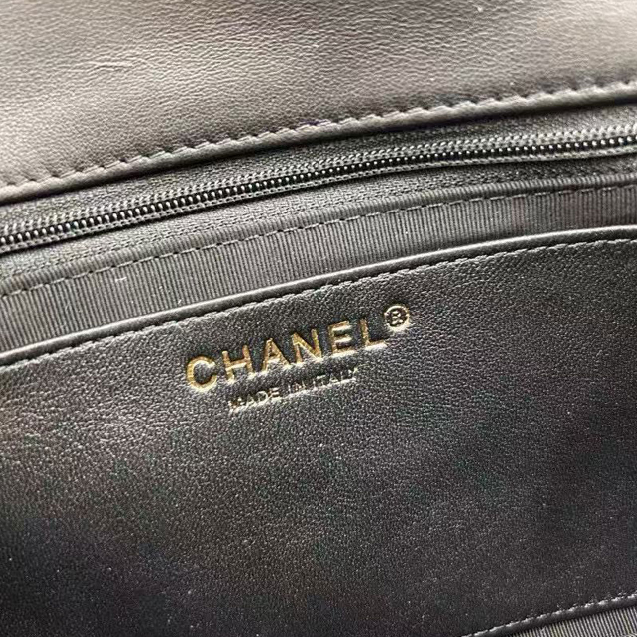 CHANEL Black Lambskin Lingge perfume Bottle Badge CF Flap Chain Bag