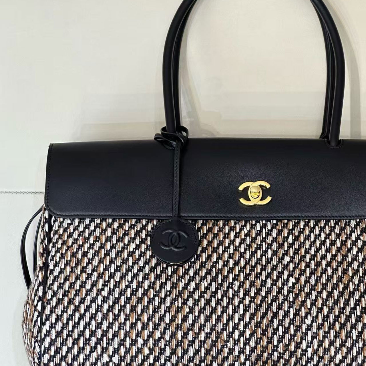 Chanel Classic Handle Tote tweed commuting tote bag
