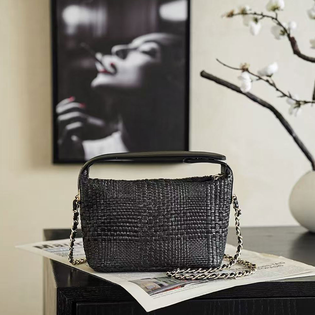 𝐂𝐡𝐚𝐧𝐞𝐥𝟐𝟔𝐏 Grass woven 𝐋𝐏 Lunch box bag