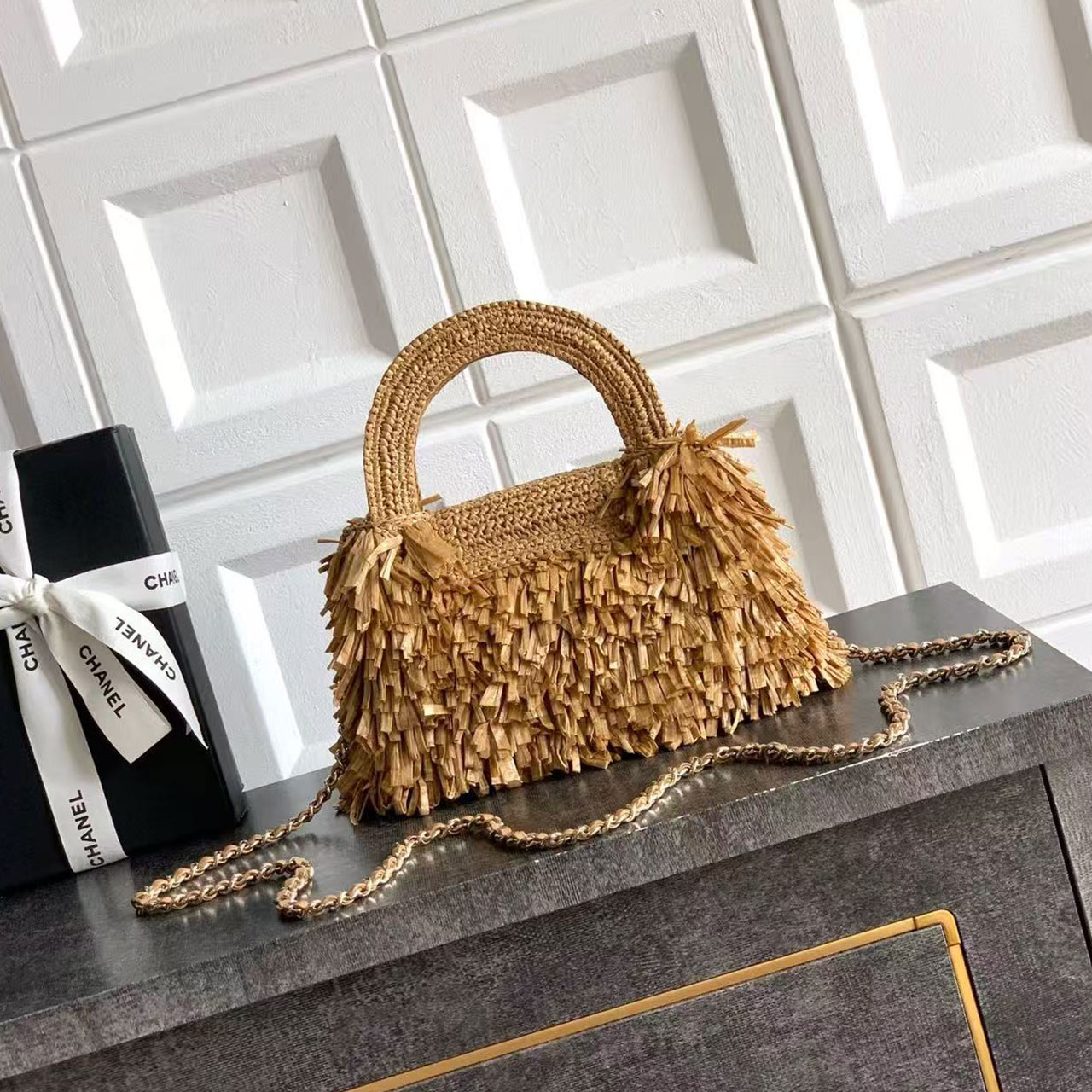 CHANEL 26S woven tassel handbag