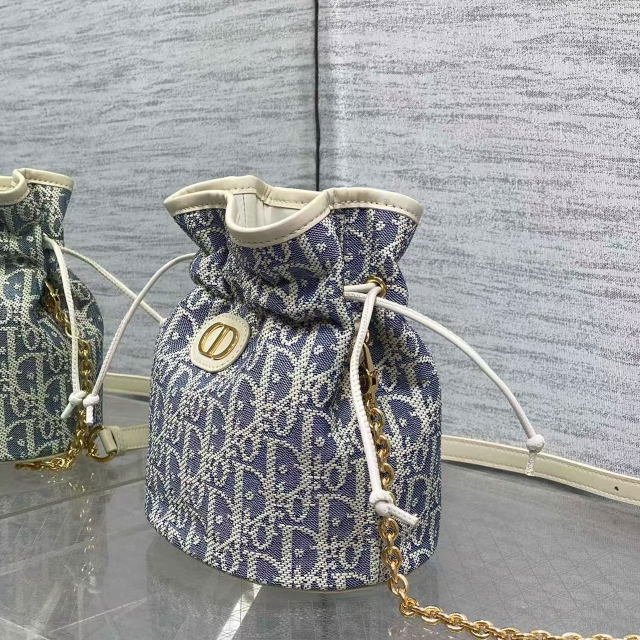 Dior Mini Drawstring Bucket Bag
