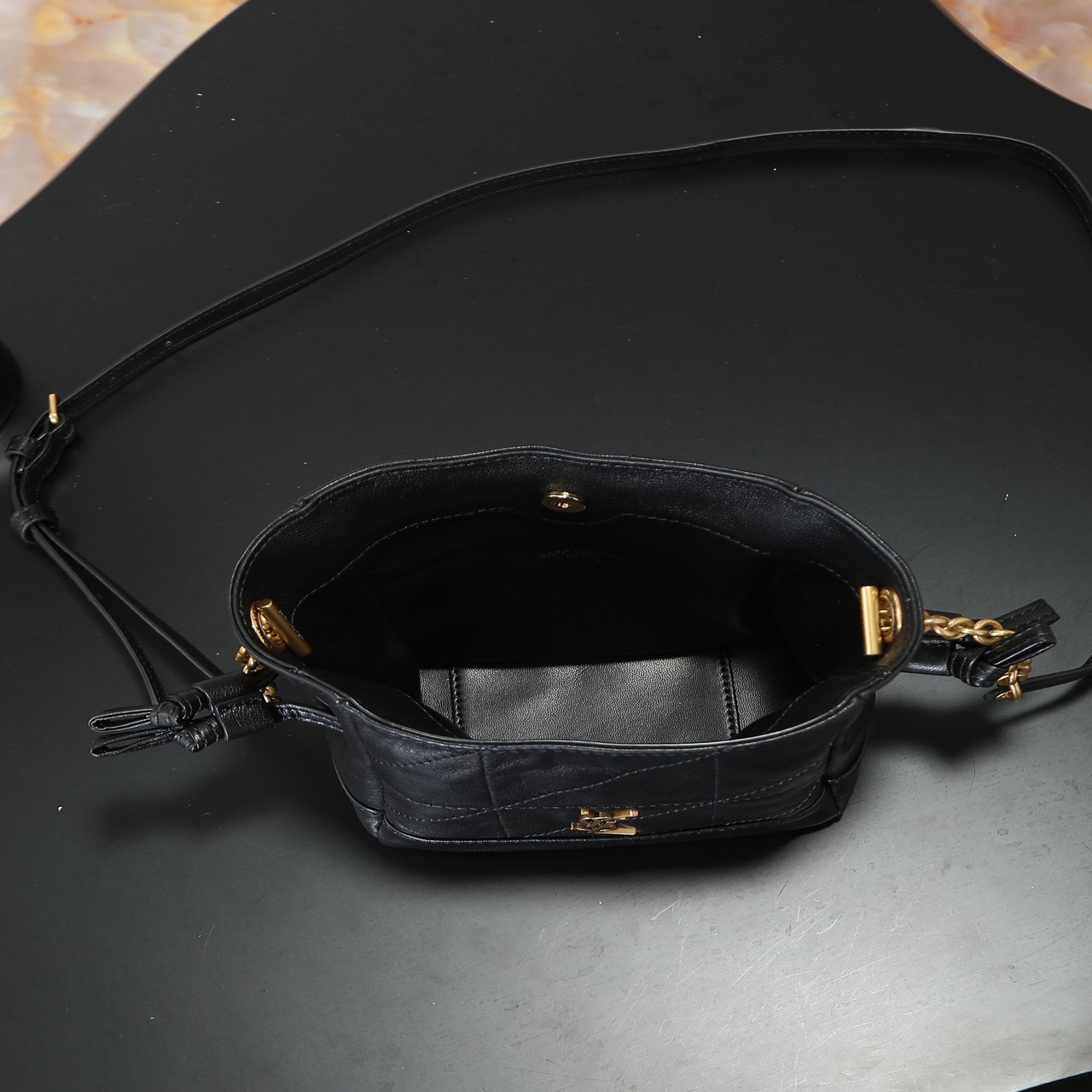 YSL Mini Drawstring Bucket Bag