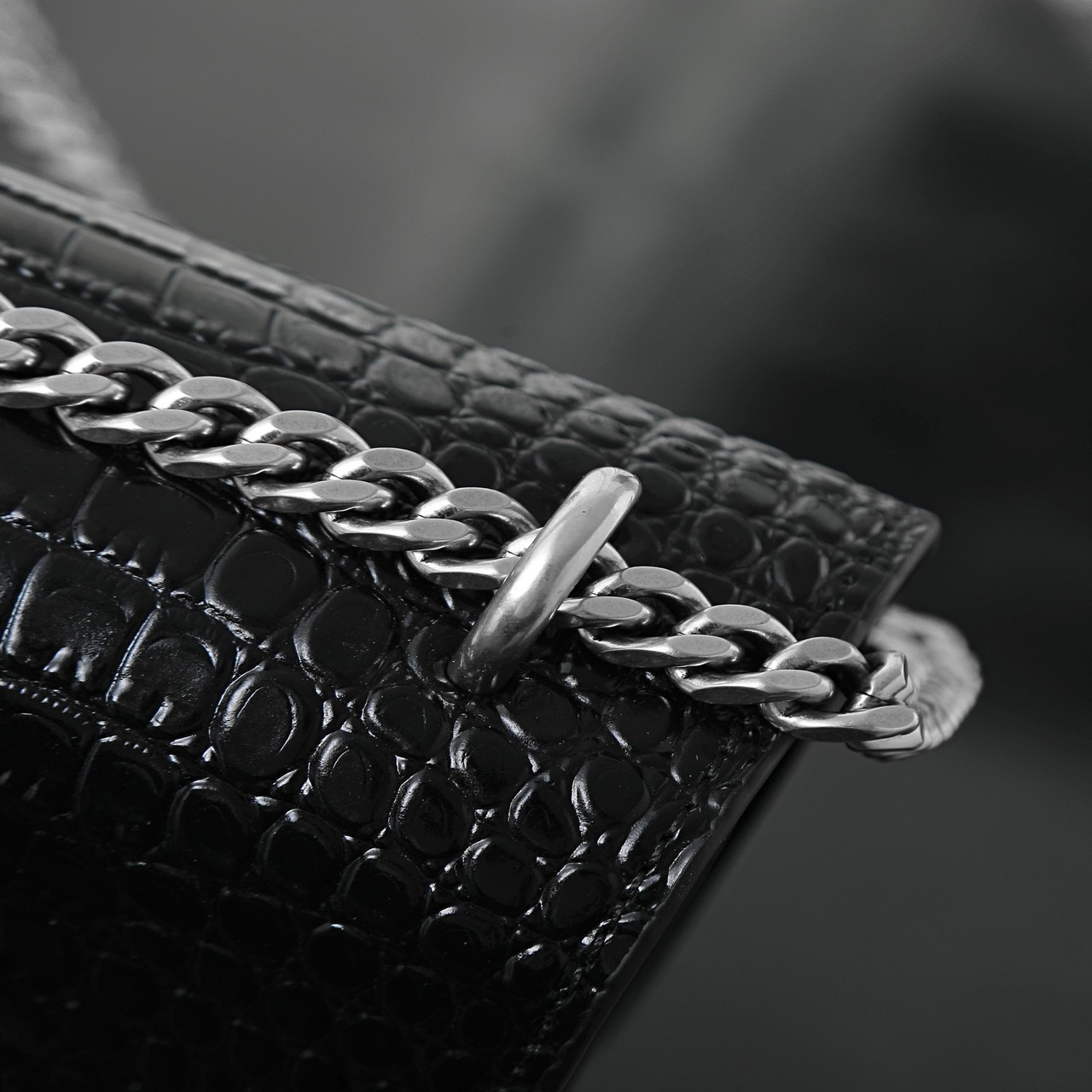 YSL Kate Medium Crocodile Embossed Chain Bag